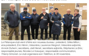 Nouveau Bureau au Pétanque Club de la Baie