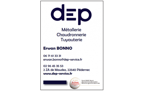DEP METALLERIE CHAUDRONNERIE TUYAUTERIE